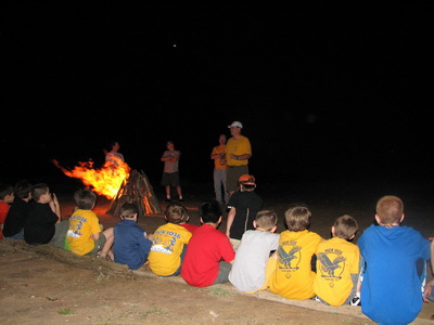 Mike Willey at Cub Scouts Campfire